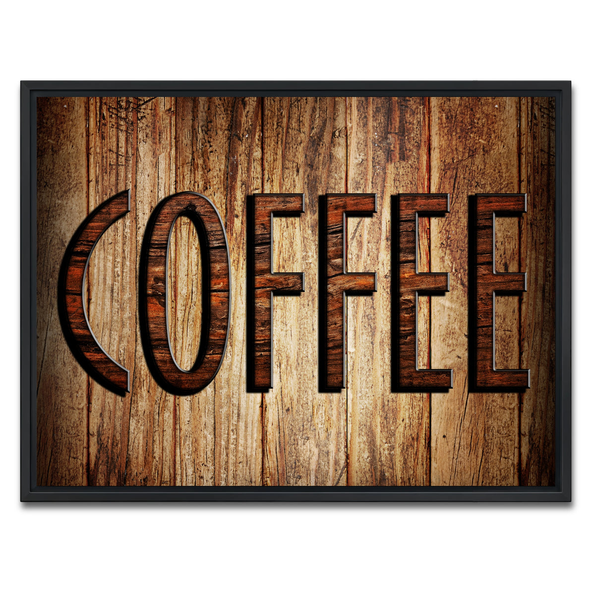 AUTO-MOCKUP WHITE | Coffee Sign | 1 Piece | Black Framed Canvas | group=4x3