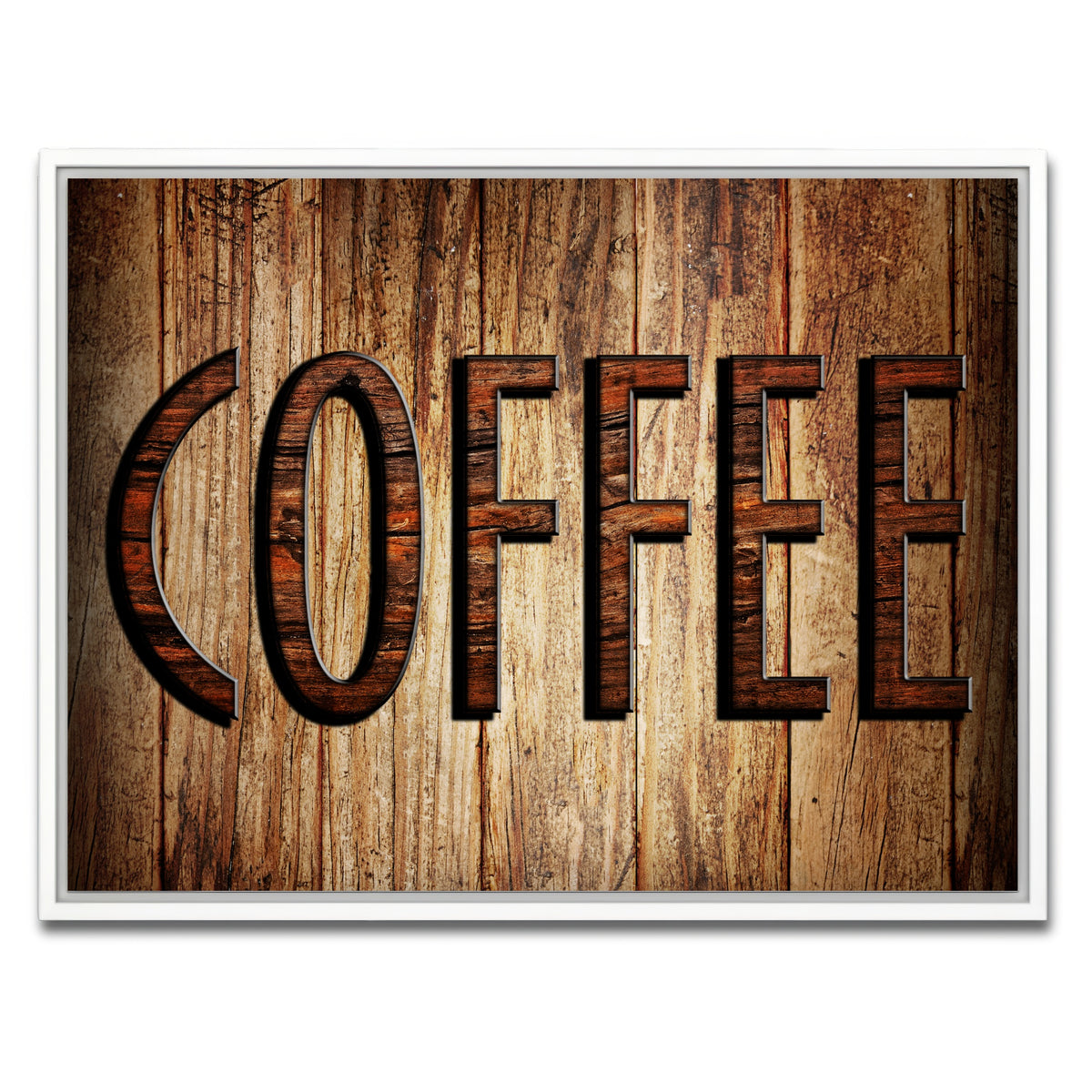 AUTO-MOCKUP WHITE | Coffee Sign | 1 Piece | White Framed Canvas | group=4x3