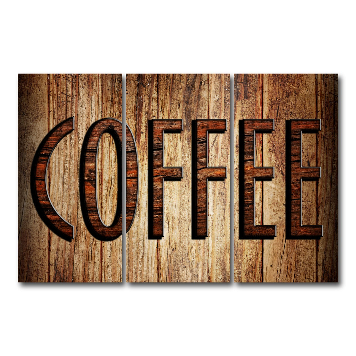 AUTO-MOCKUP WHITE | Coffee Sign | 3 Piece | Gallery Wrap Canvas | group=12x24