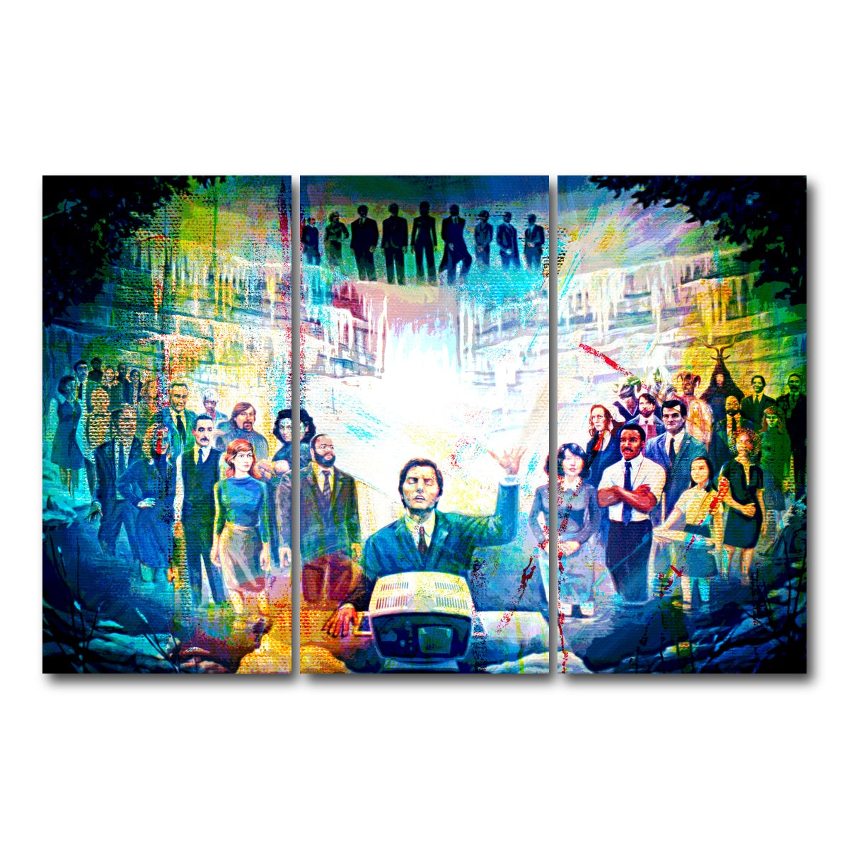 AUTO-MOCKUP WHITE | Cold Harbor Painting | 3 Piece | Gallery Wrap Canvas | group=12x24