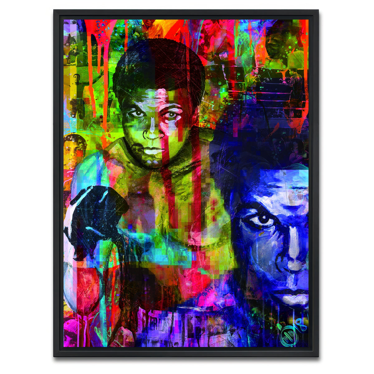 AUTO-MOCKUP WHITE | Color Drip ALI | 1 Piece | Black Framed Canvas | group=3x4