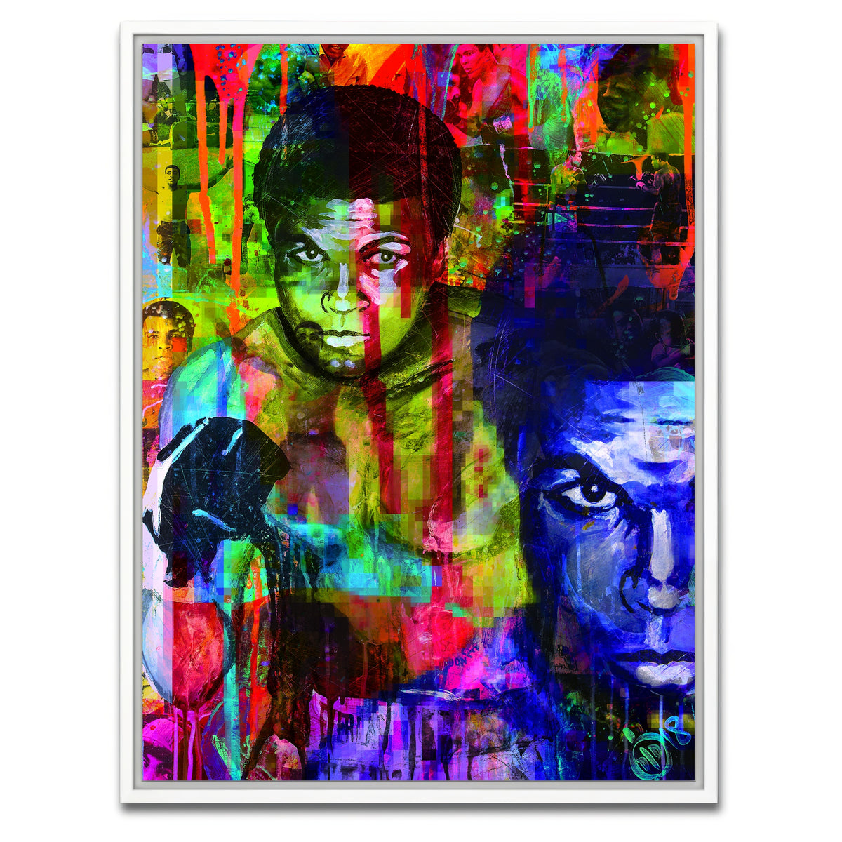 AUTO-MOCKUP WHITE | Color Drip ALI | 1 Piece | White Framed Canvas | group=3x4