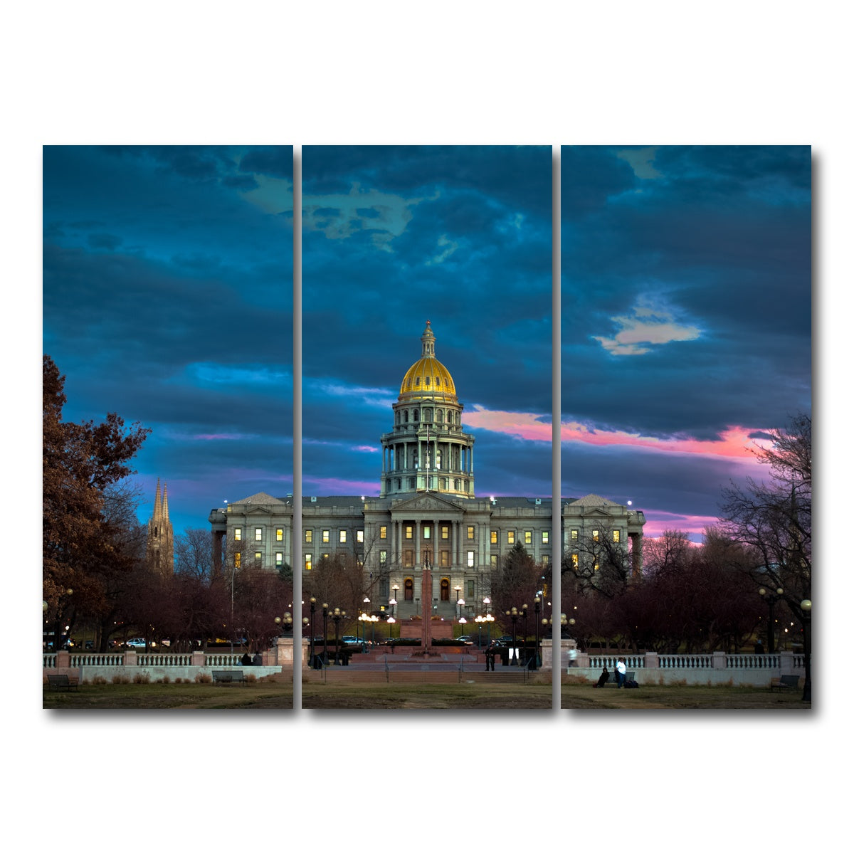 AUTO-MOCKUP WHITE | Colorado Capitol | 3 Piece | Gallery Wrap Canvas | group=8x18