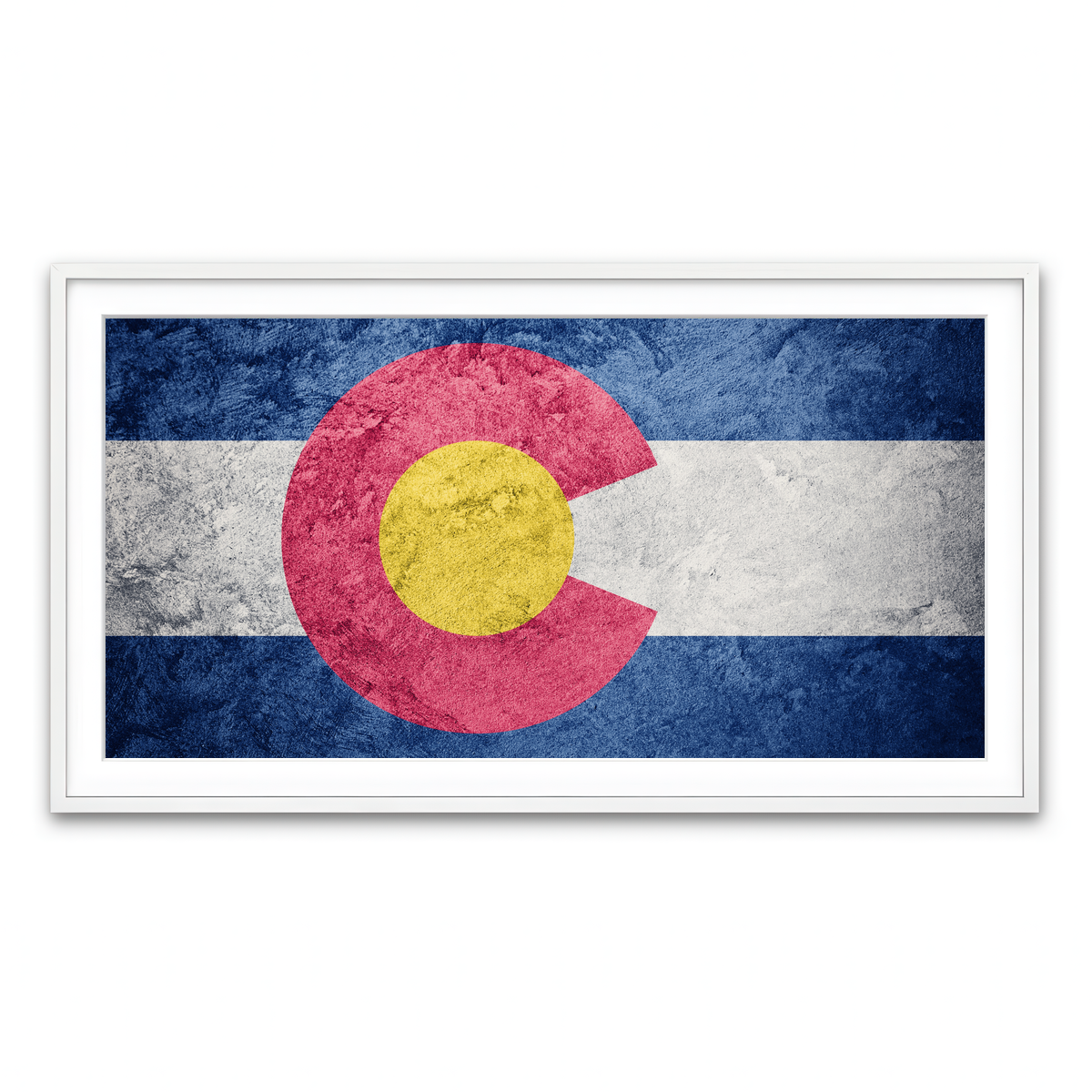 Framed Print 2x1 White