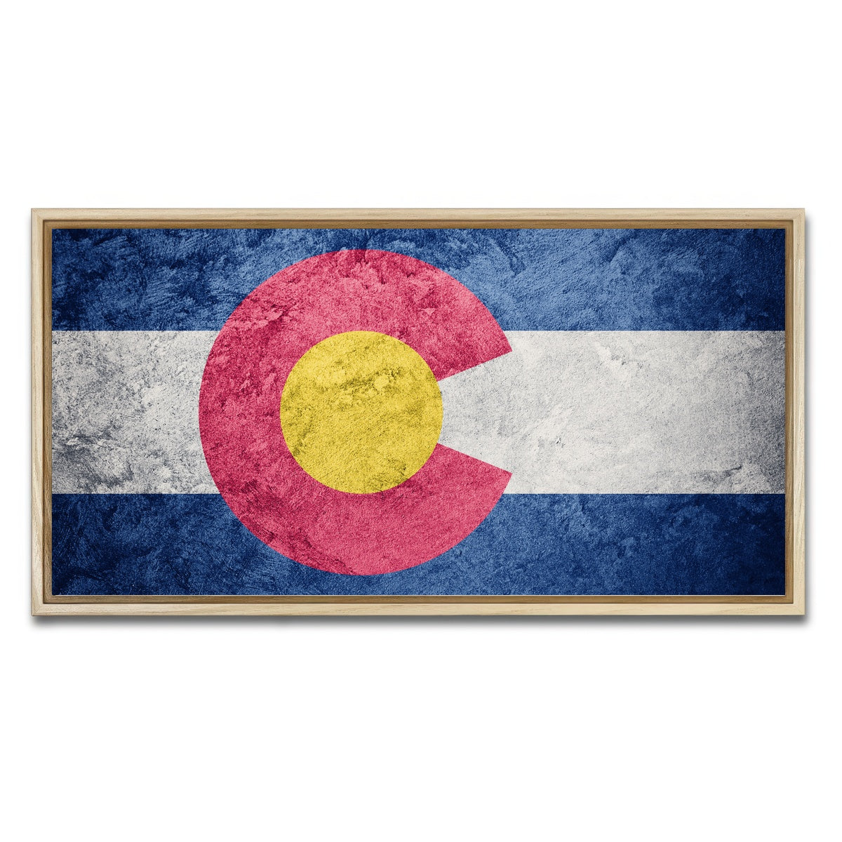 AUTO-MOCKUP WHITE | Colorado Flag | 1 Piece | Natural Framed Canvas | group=2x1
