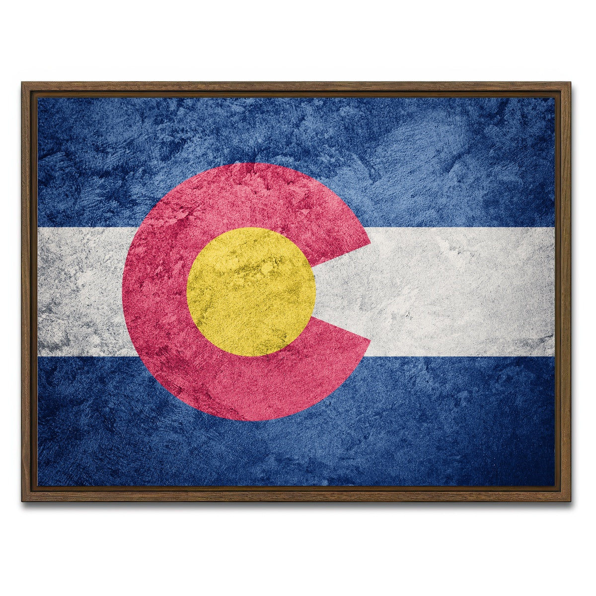 AUTO-MOCKUP WHITE | Colorado Flag | 1 Piece | Walnut Framed Canvas | group=4x3