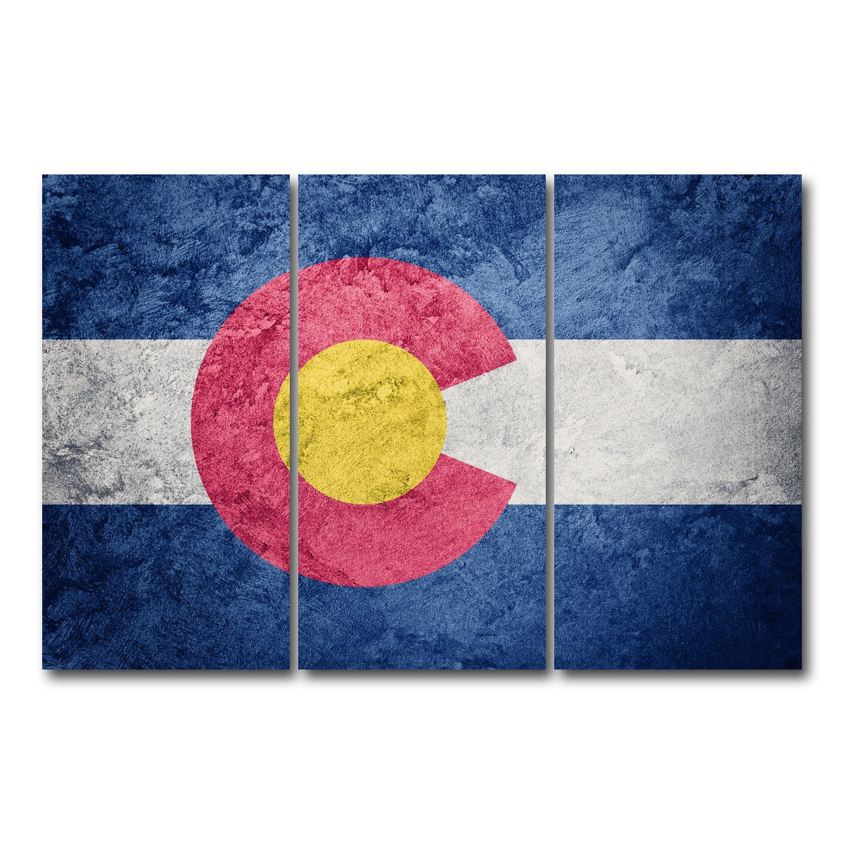 AUTO-MOCKUP WHITE | Colorado Flag | 3 Piece | Gallery Wrap Canvas | group=12x24