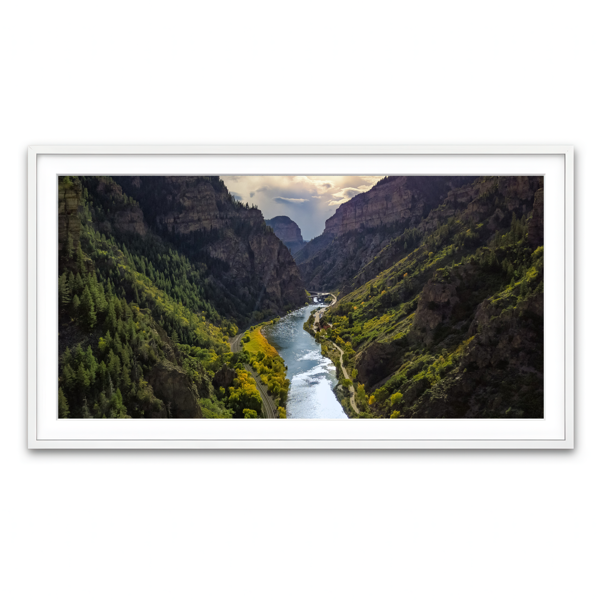 Framed Print 2x1 White