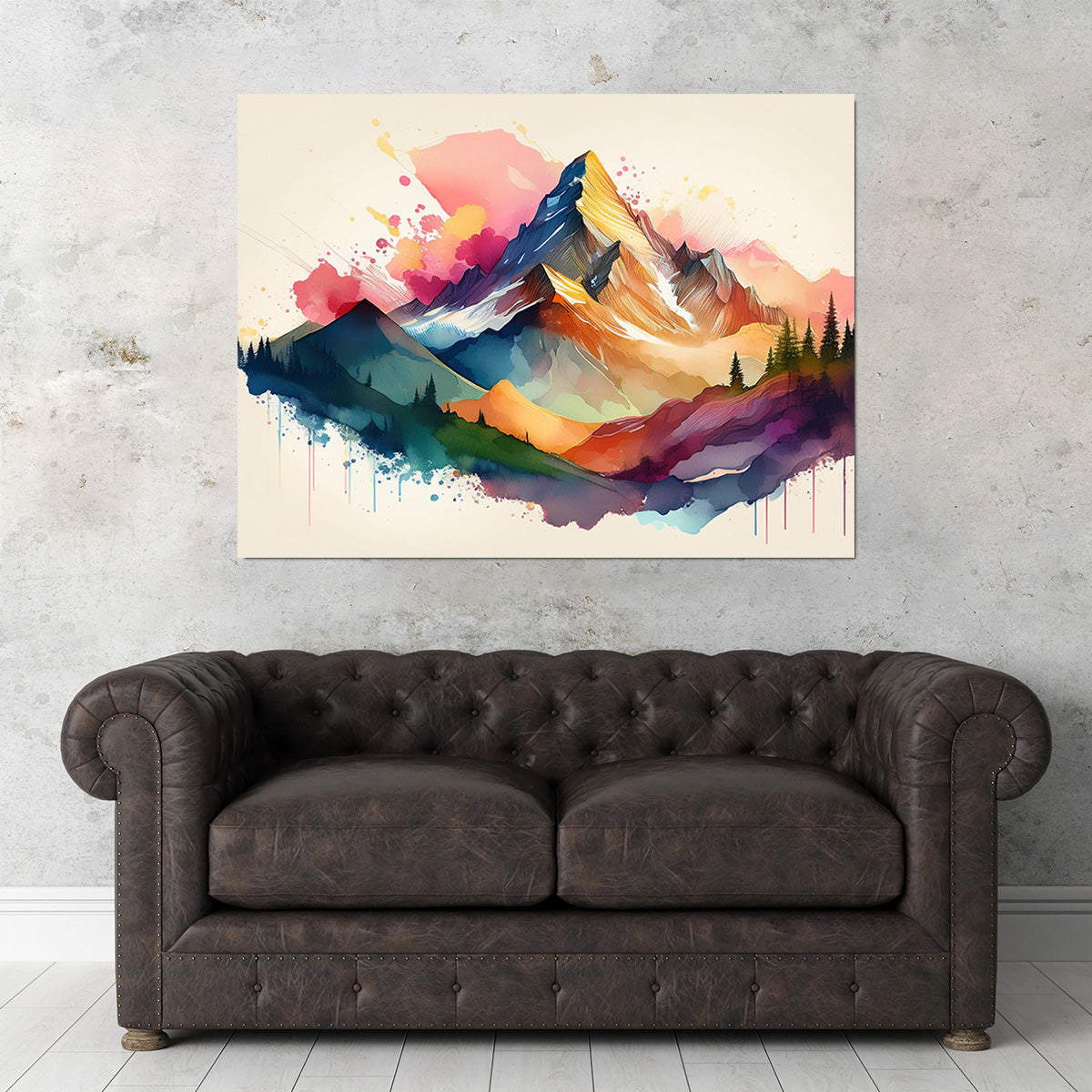 Colored Mountain Wall Art