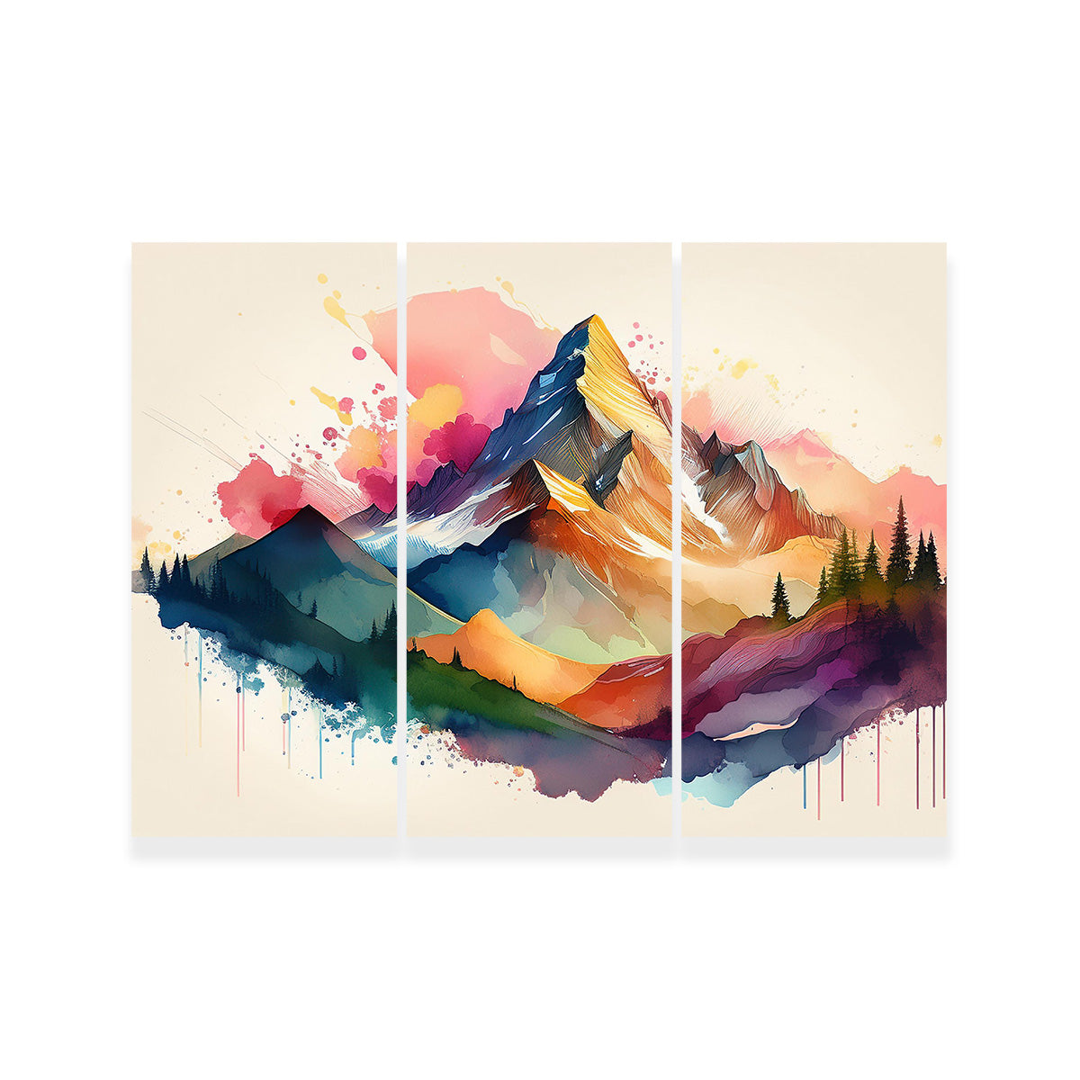 Colored Mountain Wall Art