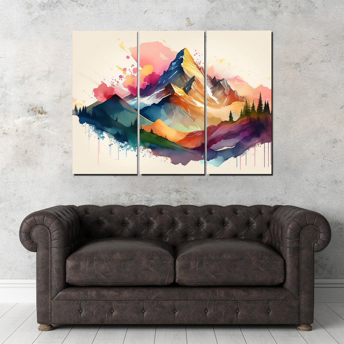 Colored Mountain Wall Art