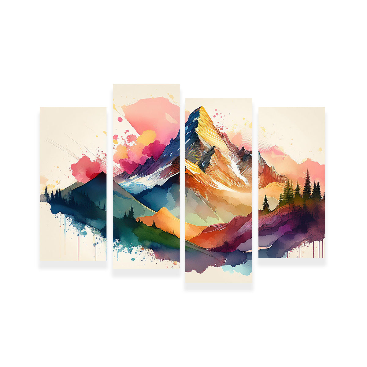 Colored Mountain Wall Art