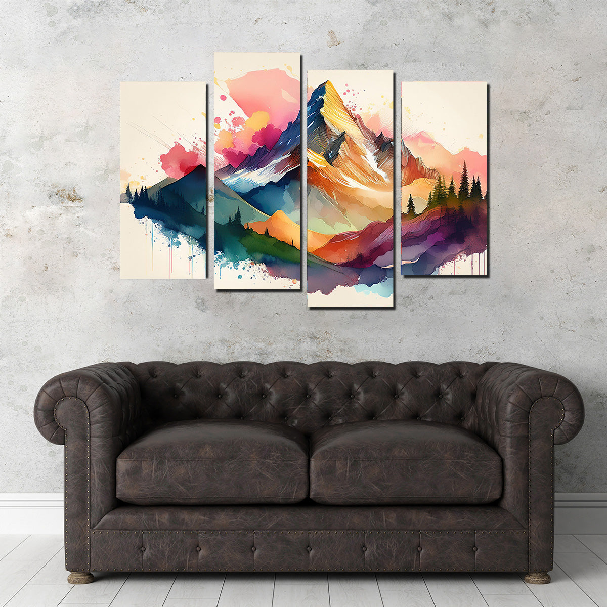 Colored Mountain Wall Art