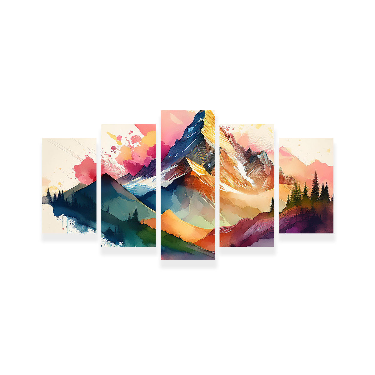 Colored Mountain Wall Art