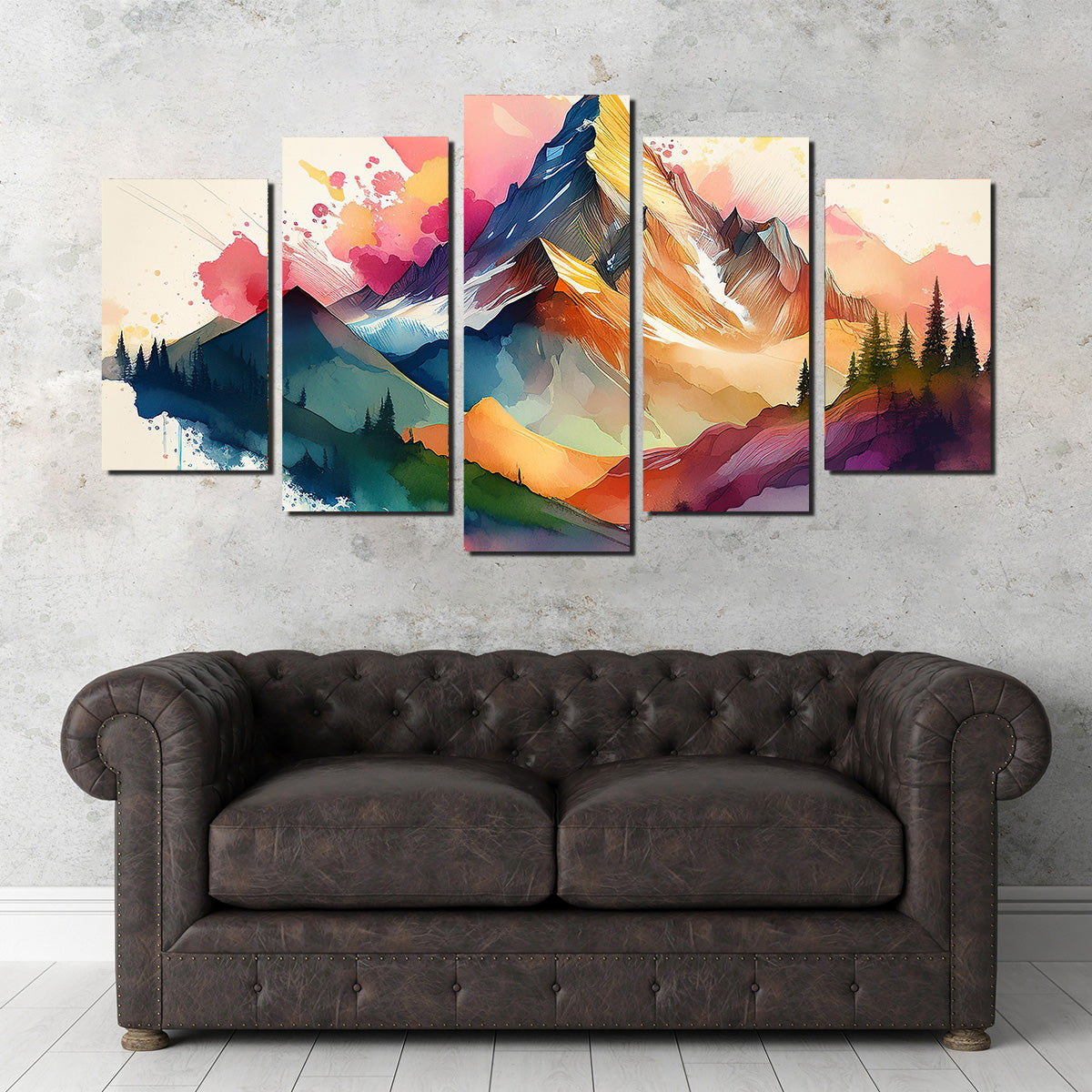 Colored Mountain Wall Art