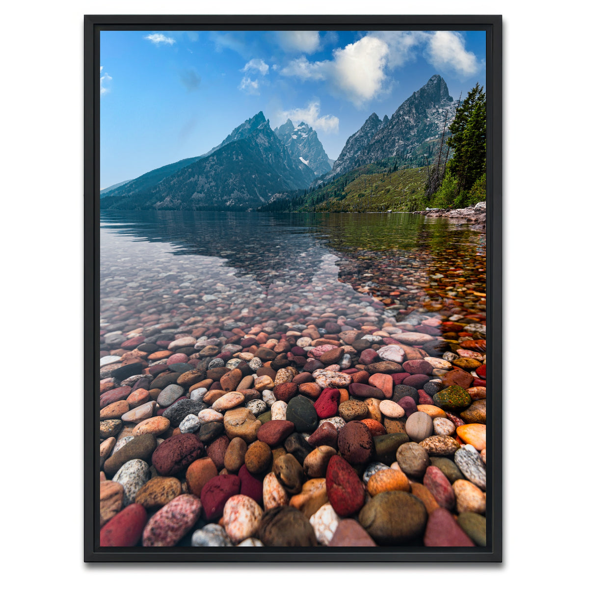 AUTO-MOCKUP WHITE | Colored Pebbles | 1 Piece | Black Framed Canvas | group=3x4