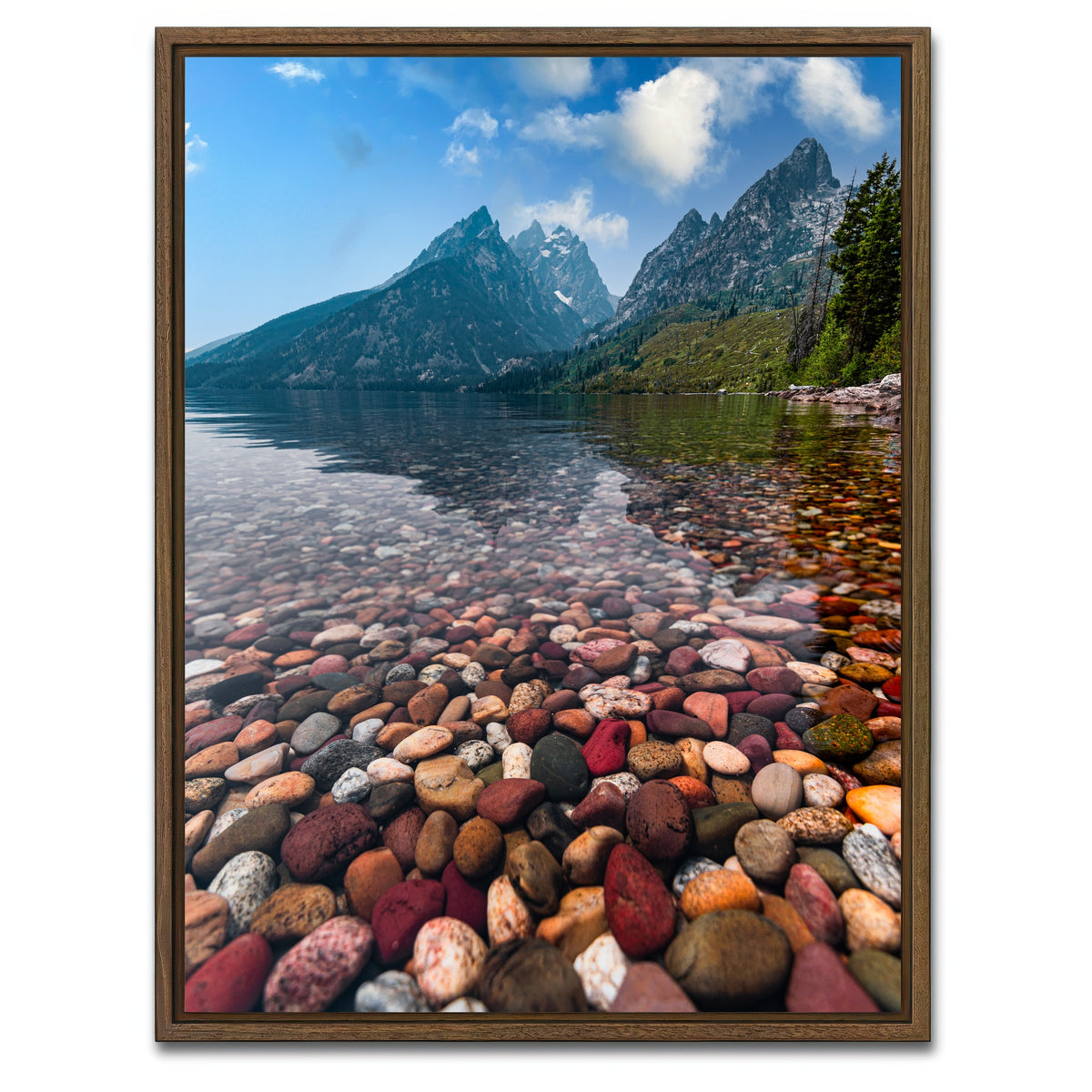 AUTO-MOCKUP WHITE | Colored Pebbles | 1 Piece | Walnut Framed Canvas | group=3x4
