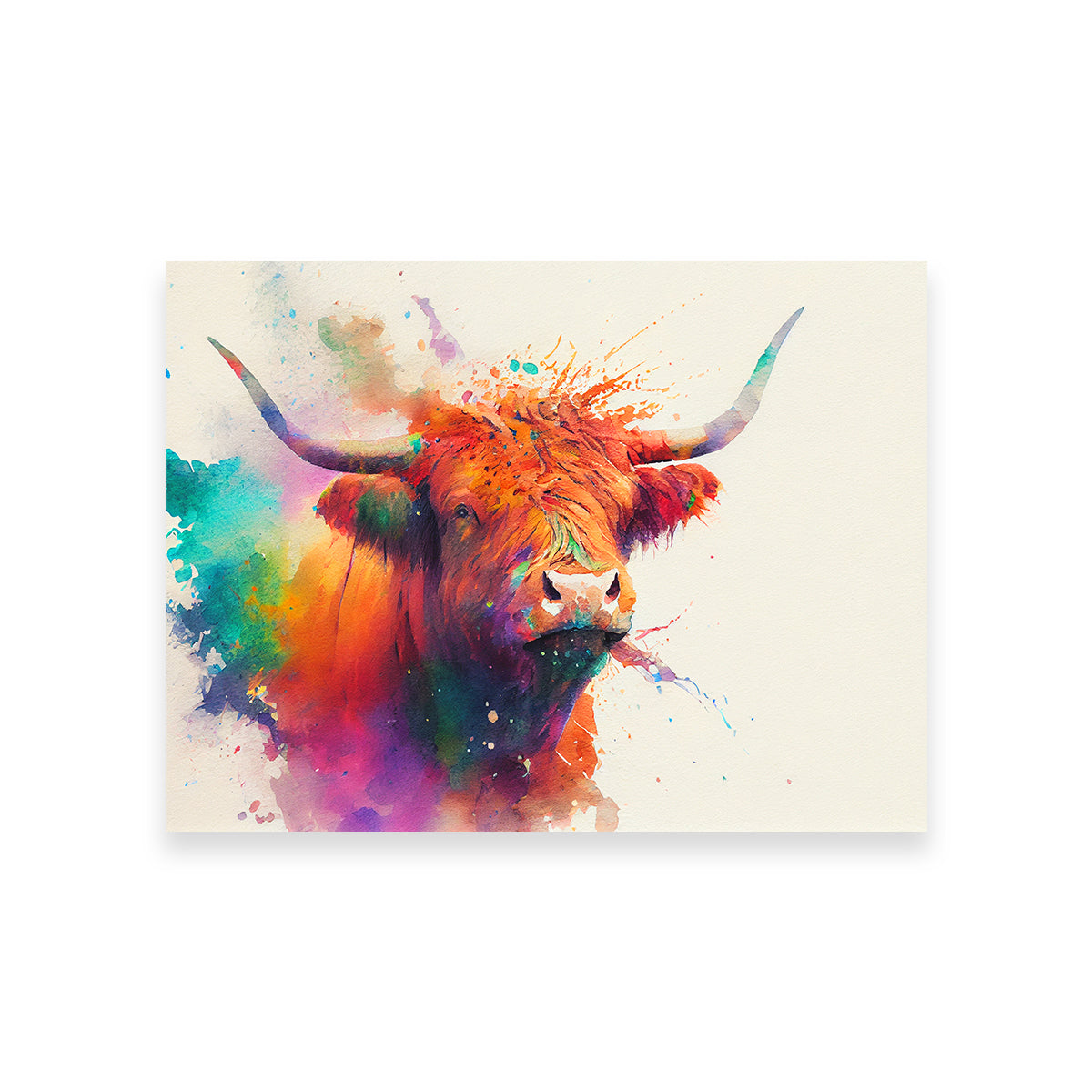 Colorful Highland Cow Wall Art