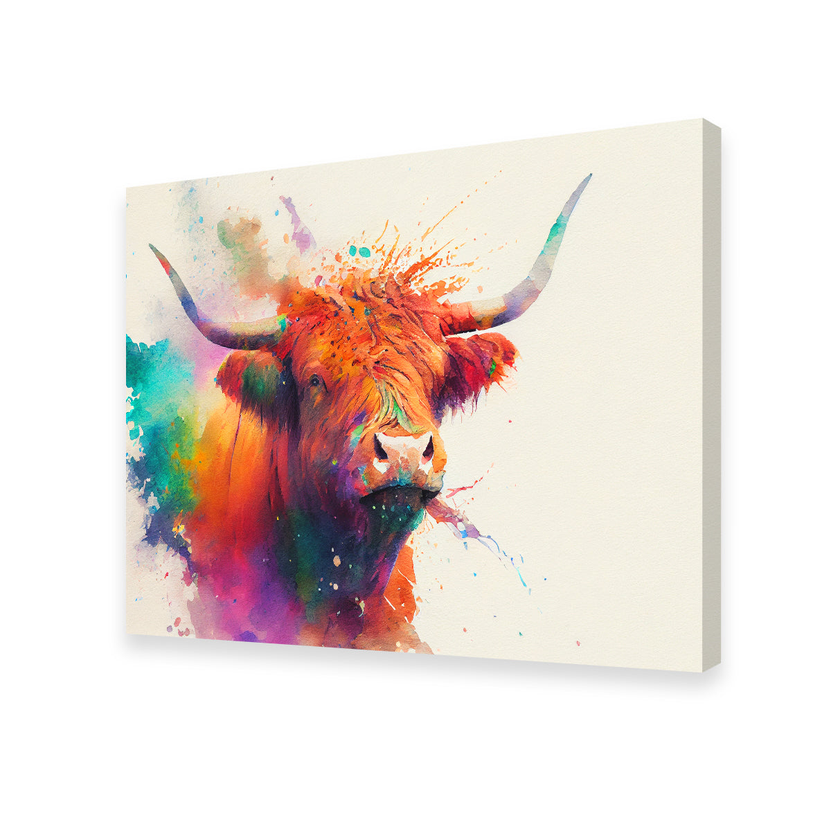 Colorful Highland Cow Wall Art