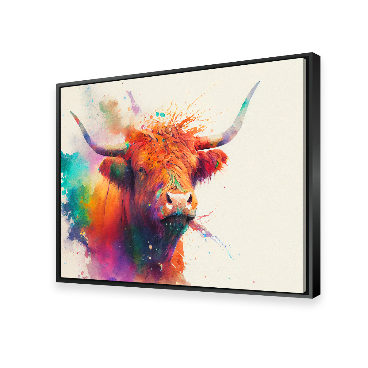 Colorful Highland Cow Wall Art