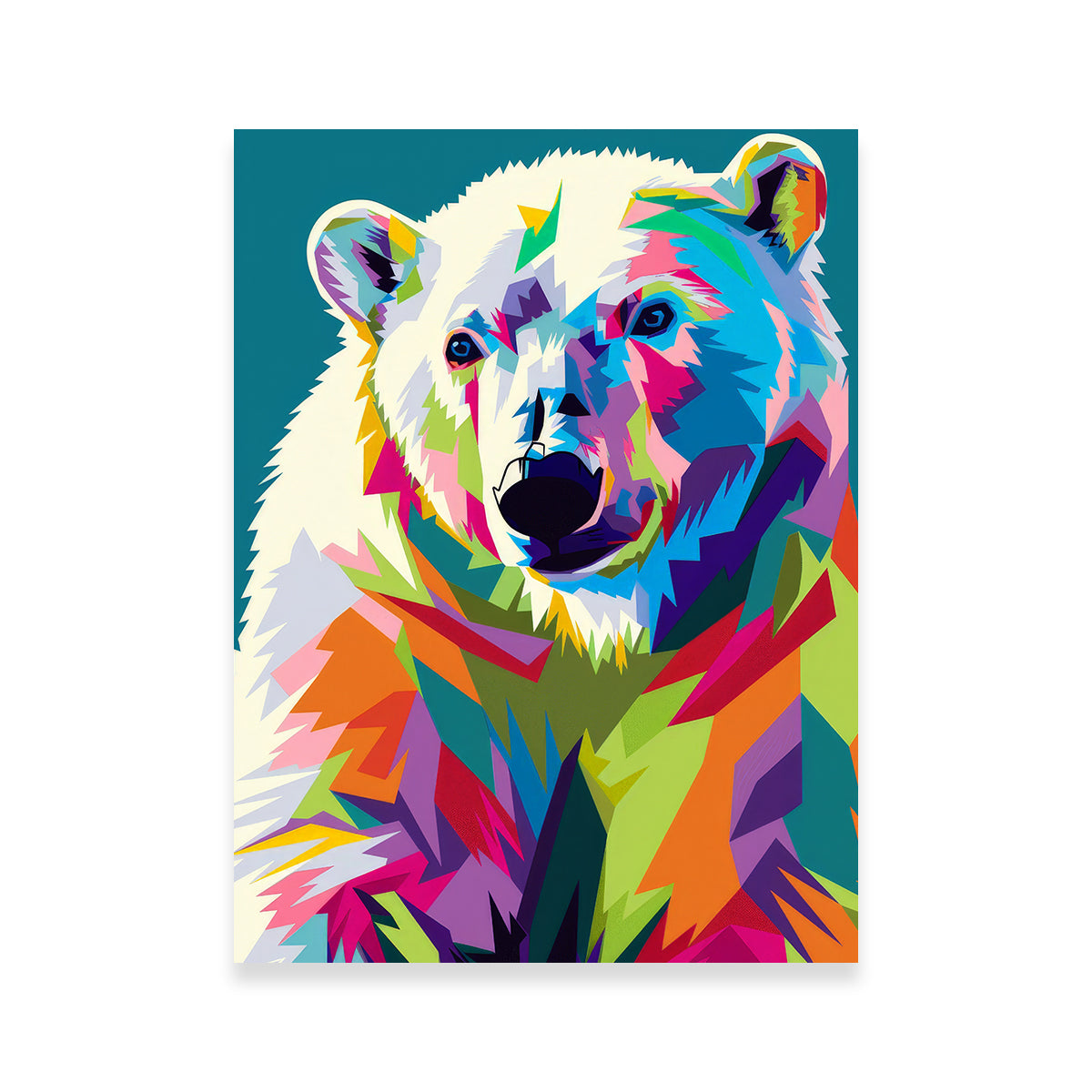 Colorful Polar Bear Wall Art