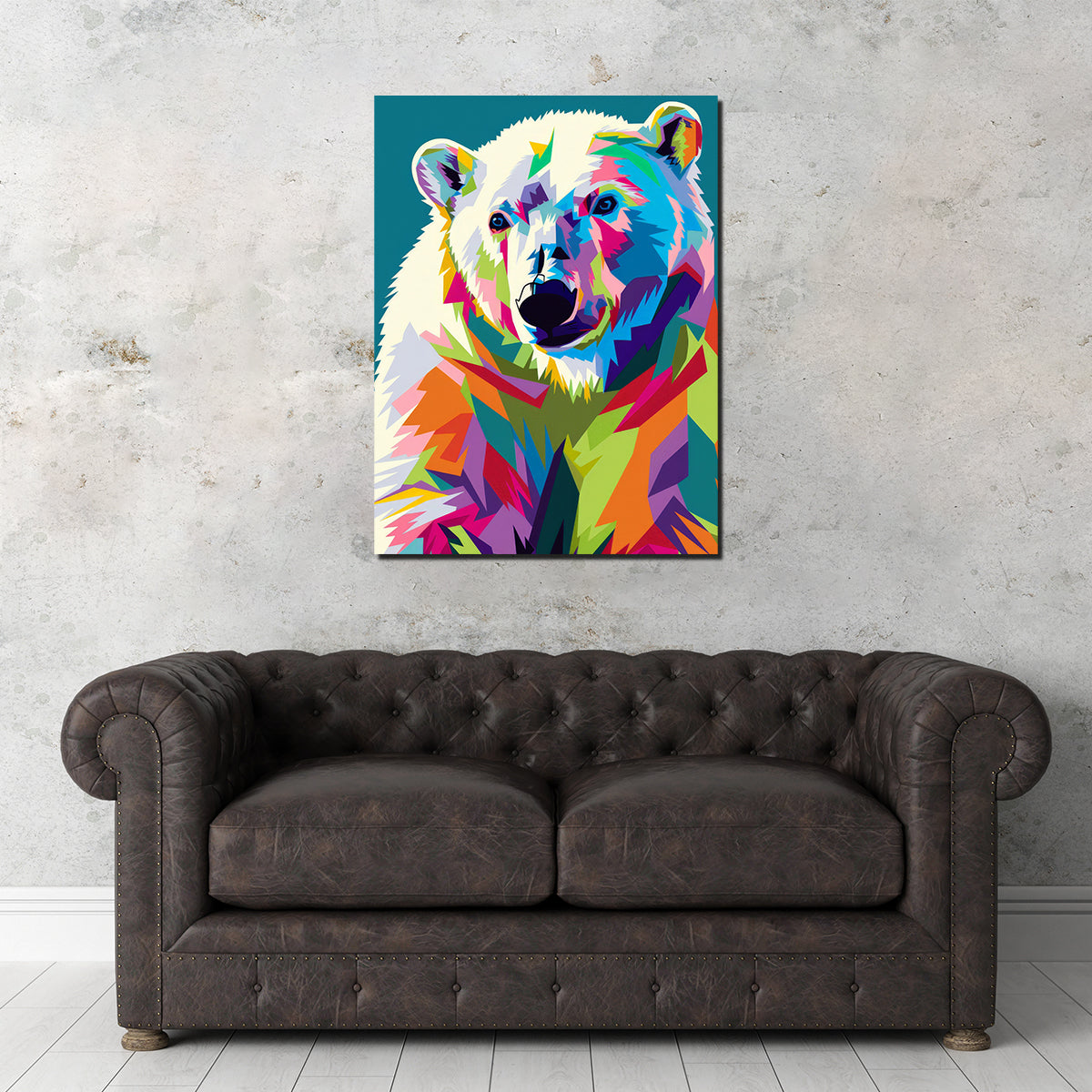 Colorful Polar Bear Wall Art