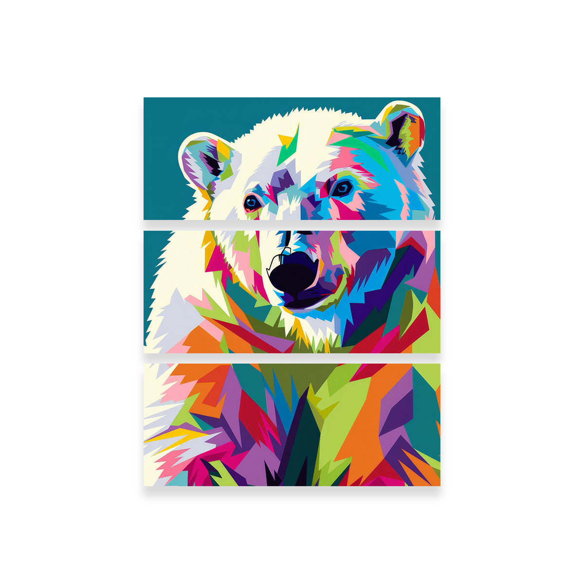 Colorful Polar Bear Wall Art