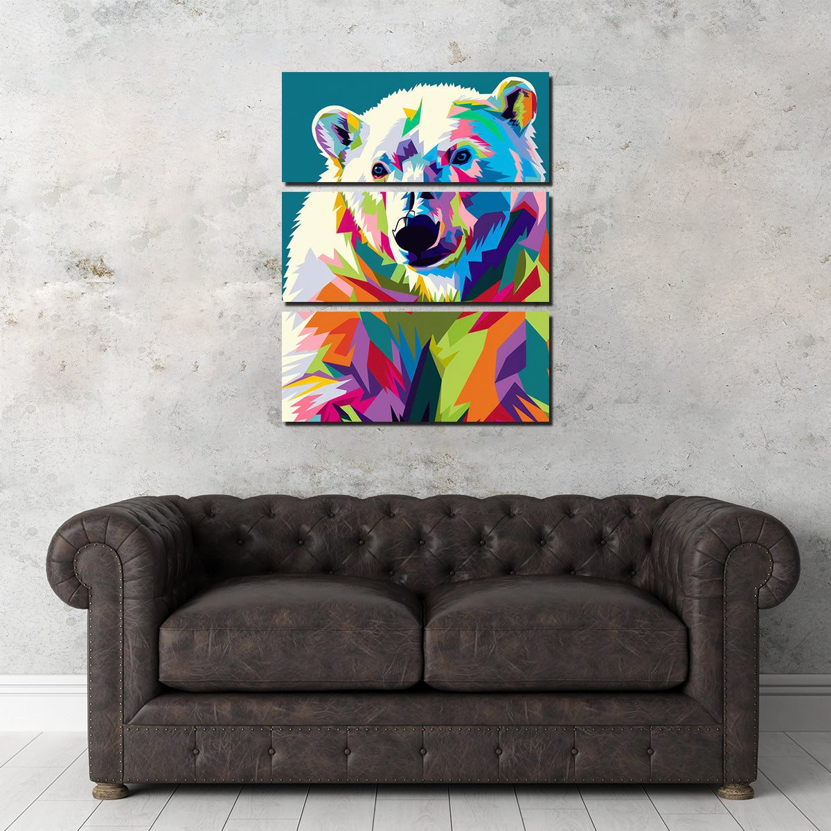 Colorful Polar Bear Wall Art