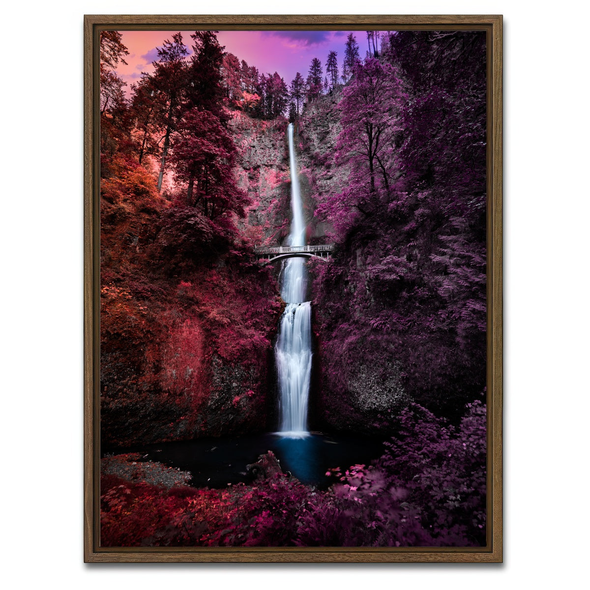 AUTO-MOCKUP WHITE | Colorful Falls | 1 Piece | Walnut Framed Canvas | group=3x4