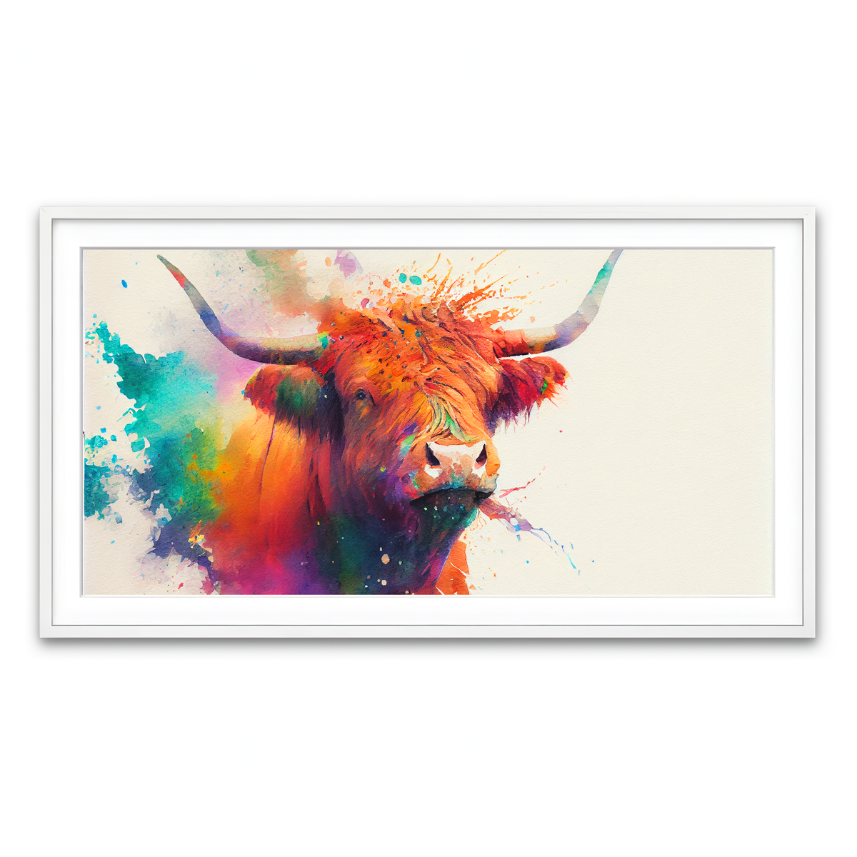 Framed Print 2x1 White