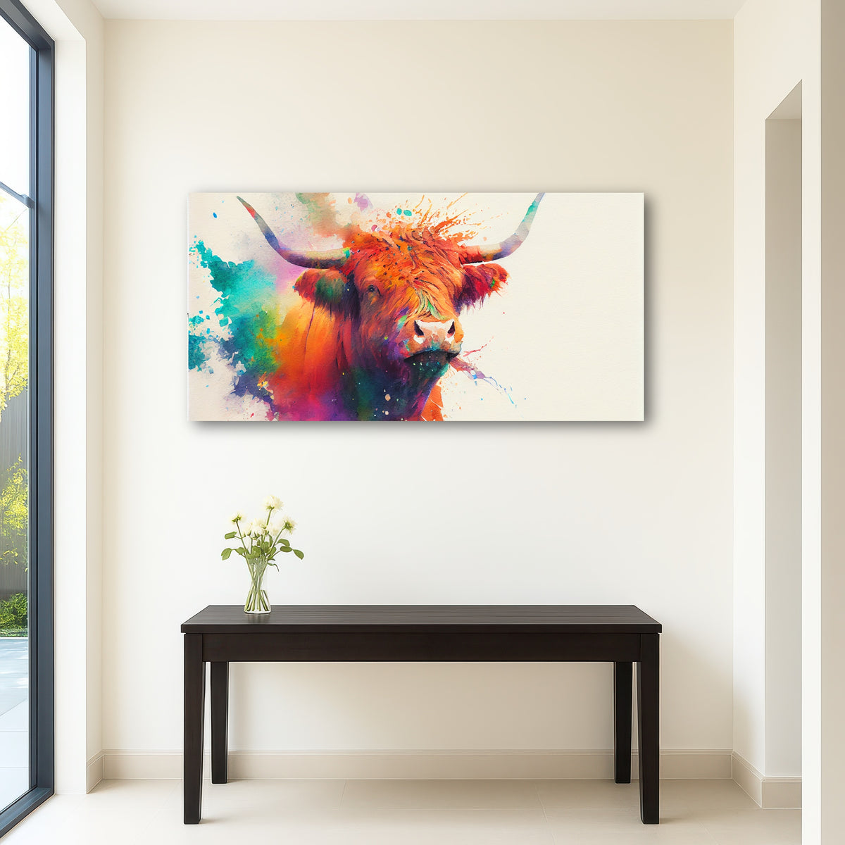 AUTO-MOCKUP ROOM | Colorful Highland Cow