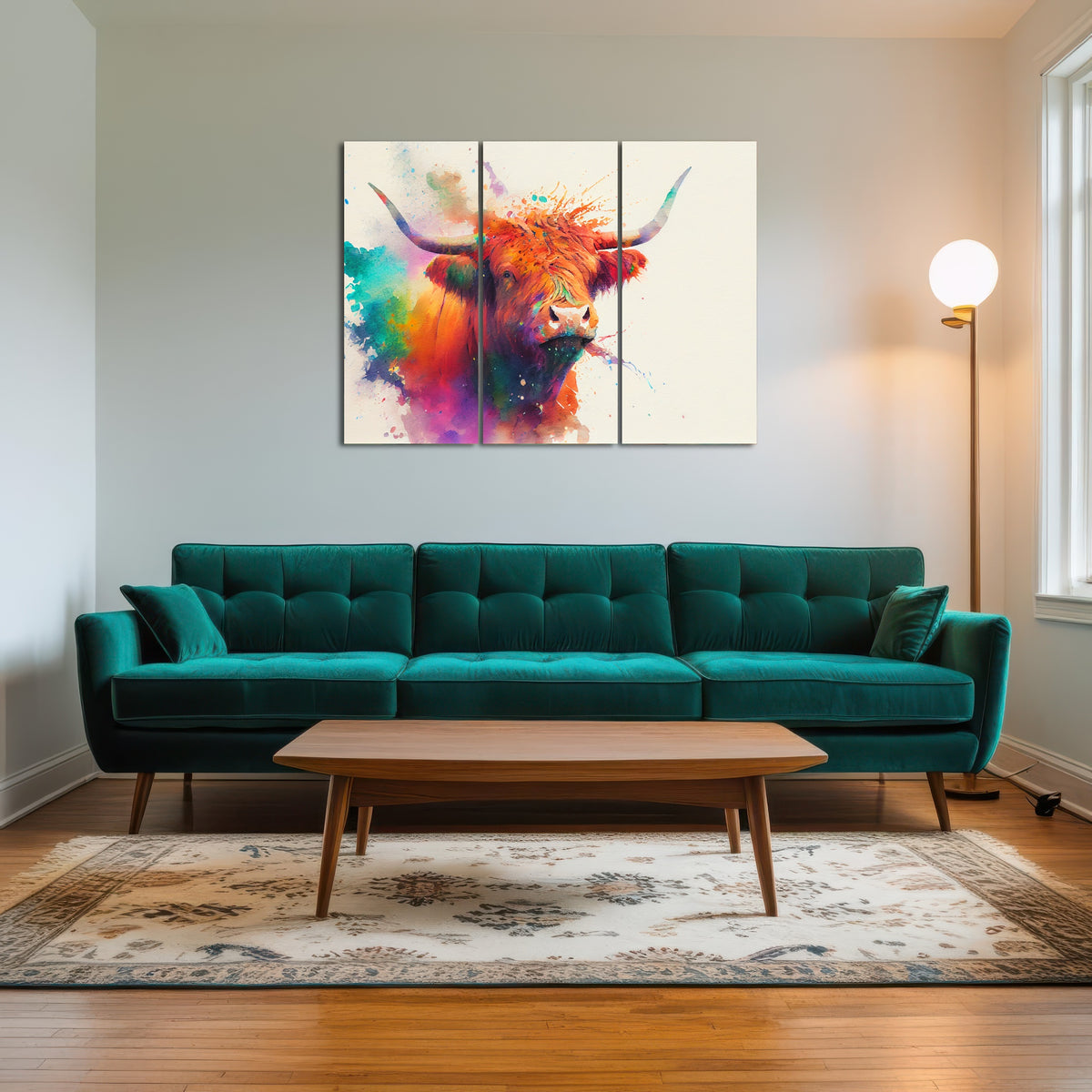 AUTO-MOCKUP ROOM | Colorful Highland Cow