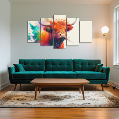 AUTO-MOCKUP ROOM | Colorful Highland Cow