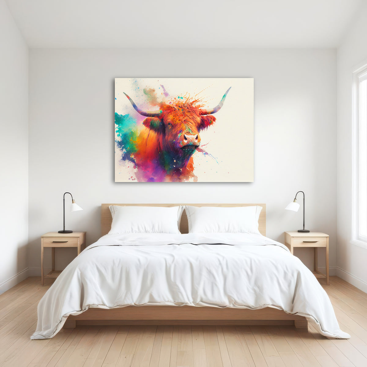 AUTO-MOCKUP ROOM | Colorful Highland Cow