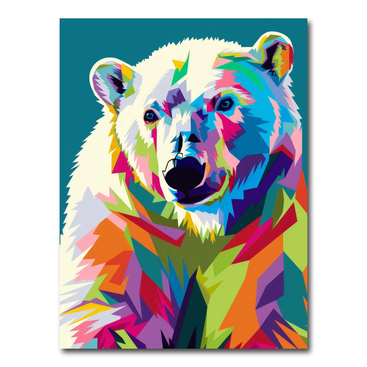 AUTO-MOCKUP WHITE | Colorful Polar Bear | 1 Piece | Gallery Wrap Canvas | group=3x4