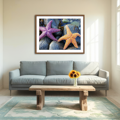 AUTO-MOCKUP ROOM | Colorful Starfishes Wall Art