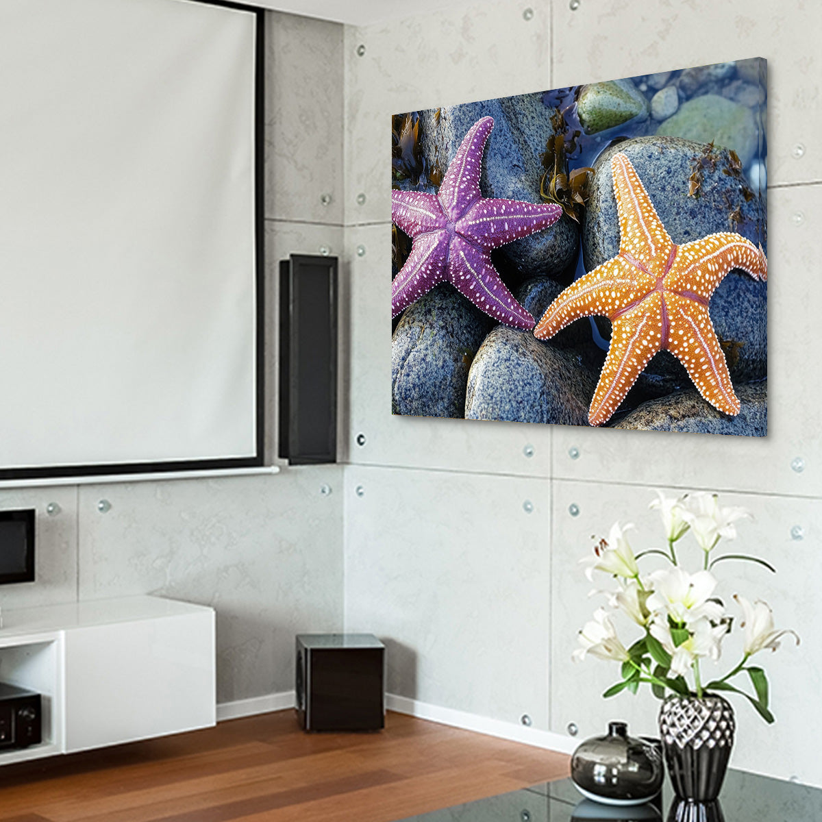 Colorful Starfishes Wall Art