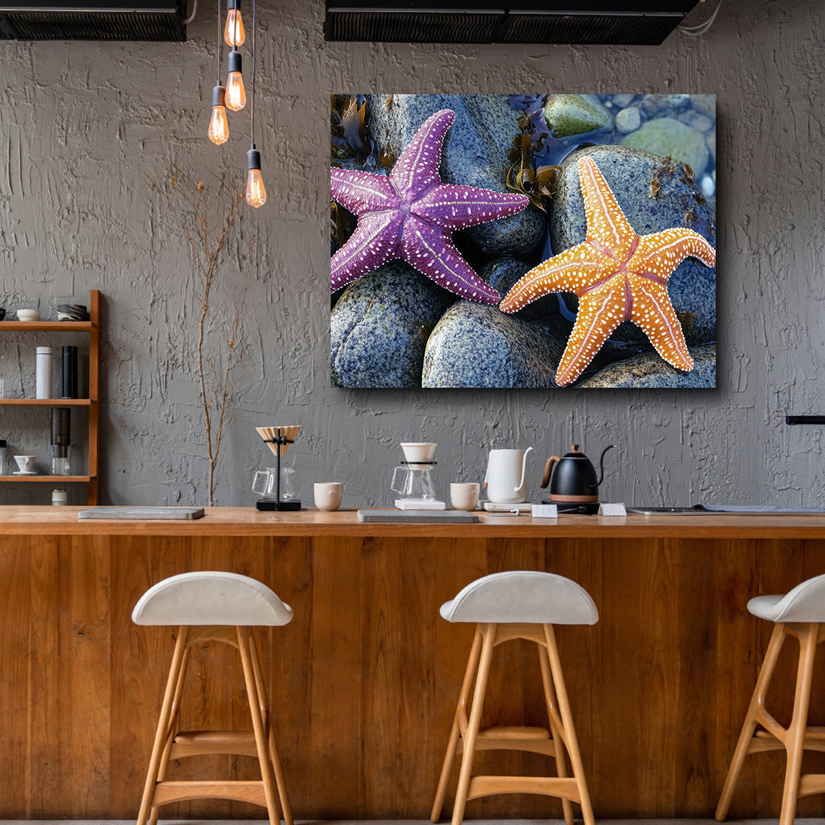 Colorful Starfishes Wall Art