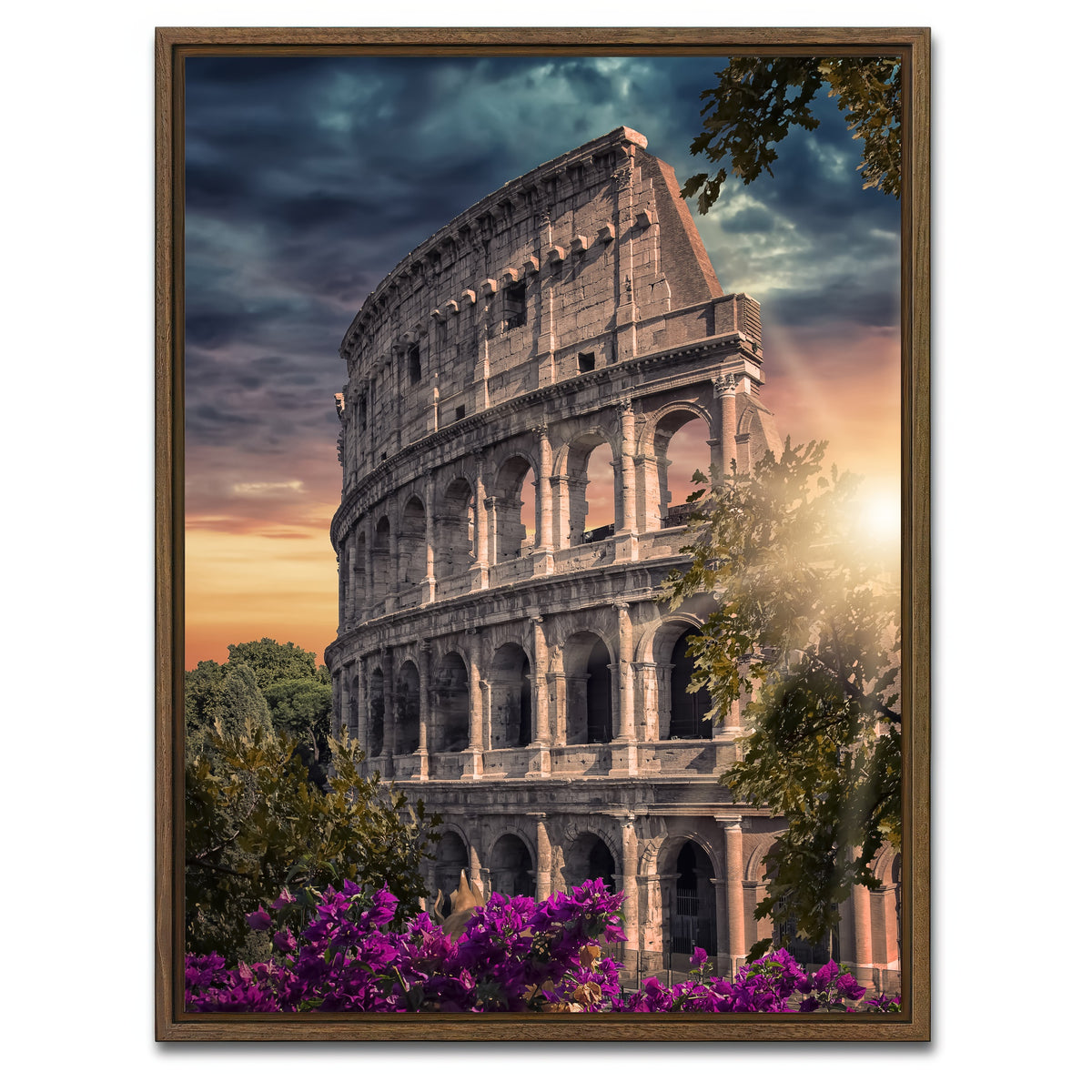 AUTO-MOCKUP WHITE | Colosseum Sunset | 1 Piece | Walnut Framed Canvas | group=3x4