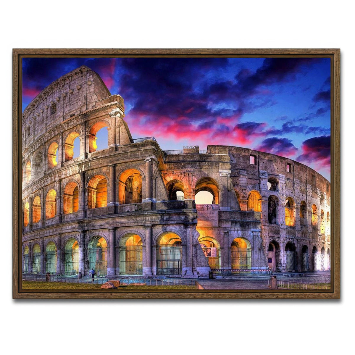 AUTO-MOCKUP WHITE | Colosseum | 1 Piece | Walnut Framed Canvas | group=4x3
