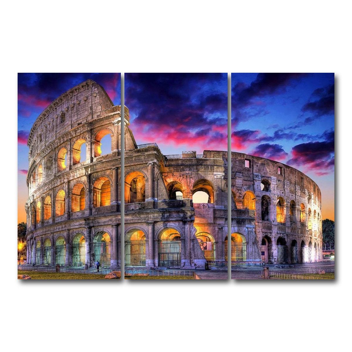 AUTO-MOCKUP WHITE | Colosseum | 3 Piece | Gallery Wrap Canvas | group=12x24