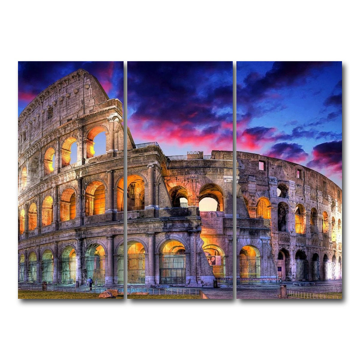AUTO-MOCKUP WHITE | Colosseum | 3 Piece | Gallery Wrap Canvas | group=8x18