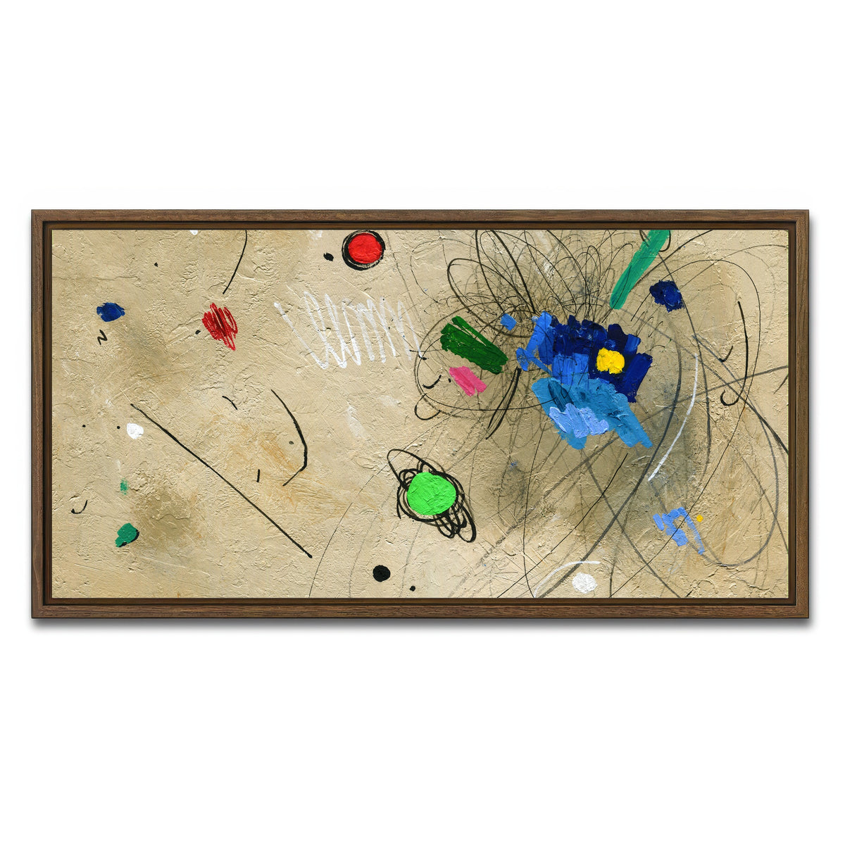 AUTO-MOCKUP WHITE | Colour | 1 Piece | Walnut Framed Canvas | group=2x1