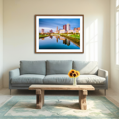 AUTO-MOCKUP ROOM | Columbus Ohio Skyline Wall Art