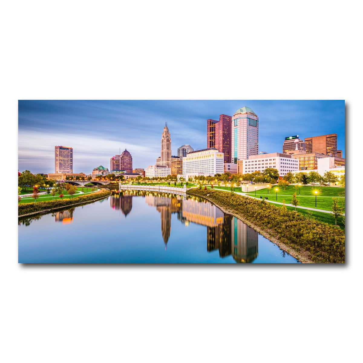 AUTO-MOCKUP WHITE | Columbus Ohio Skyline | 1 Piece | Gallery Wrap Canvas | group=2x1