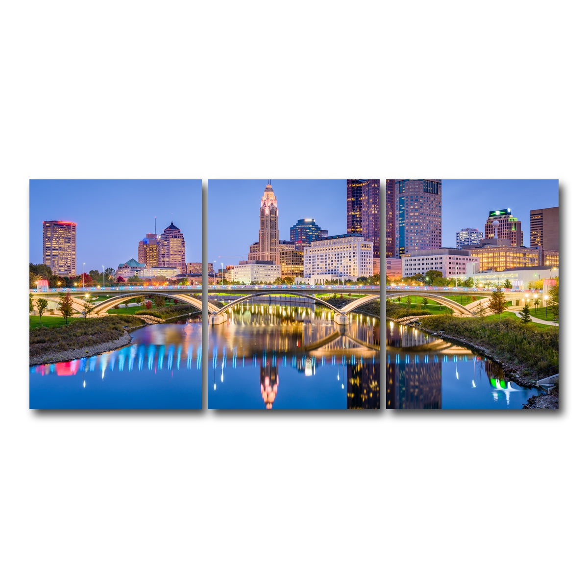 AUTO-MOCKUP WHITE | Columbus Skyline | 3 Piece | Gallery Wrap Canvas | group=18x24