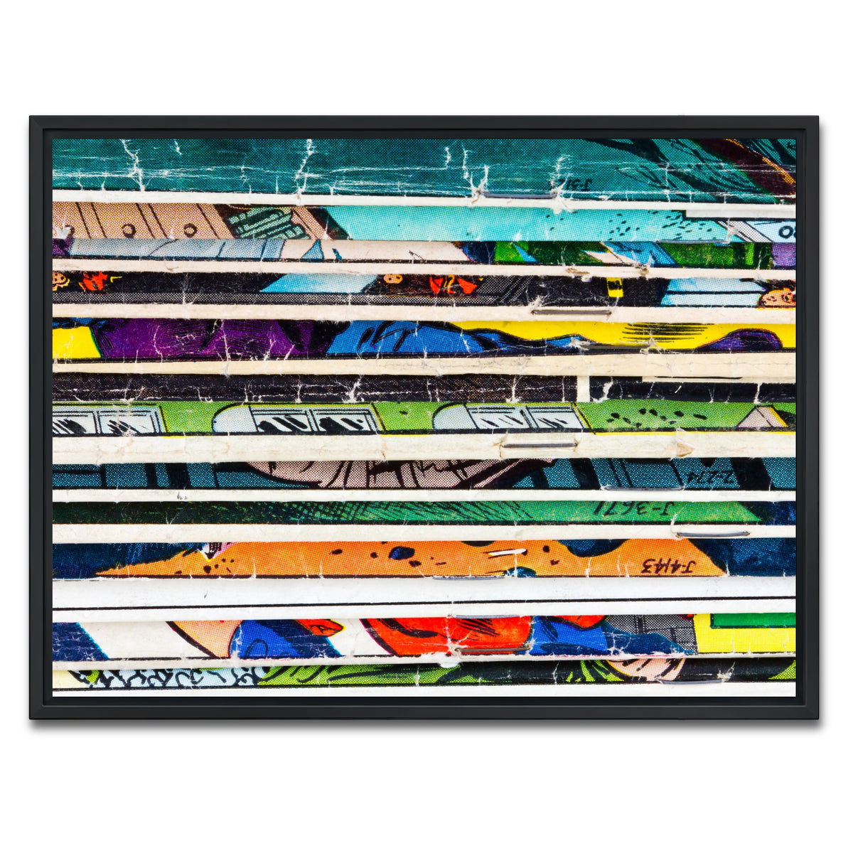 AUTO-MOCKUP WHITE | Comic Book Stack | 1 Piece | Black Framed Canvas | group=4x3