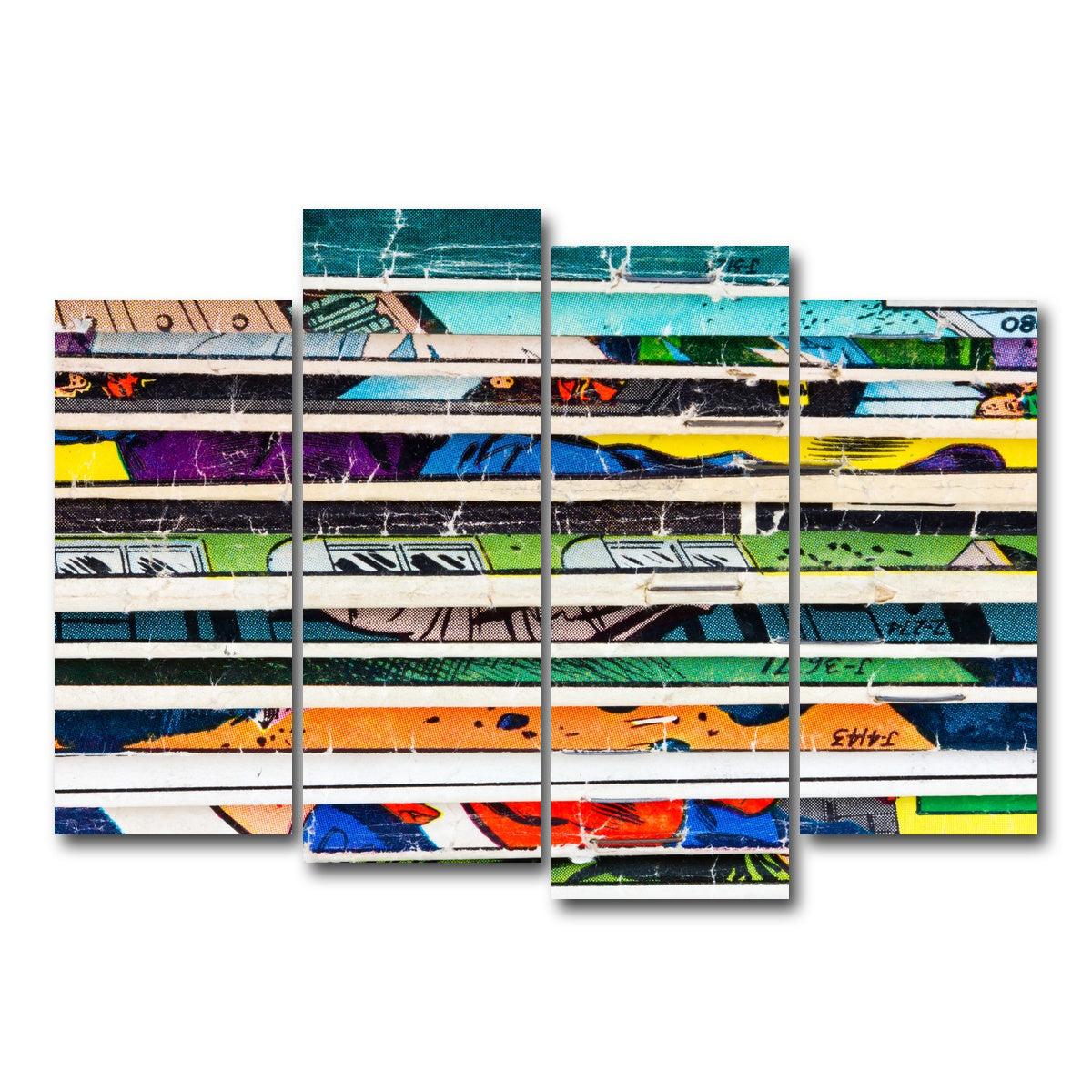 AUTO-MOCKUP WHITE | Comic Book Stack | 4 Piece | Gallery Wrap Canvas | group=4_normal