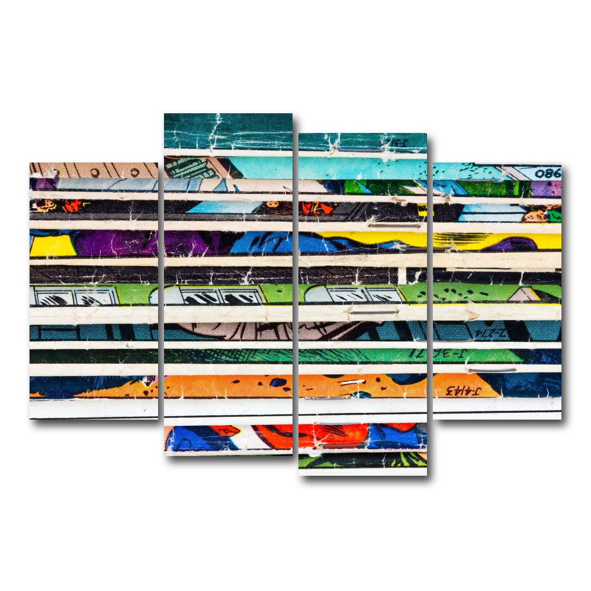 AUTO-MOCKUP WHITE | Comic Book Stack | 4 Piece | Gallery Wrap Canvas | group=4_short