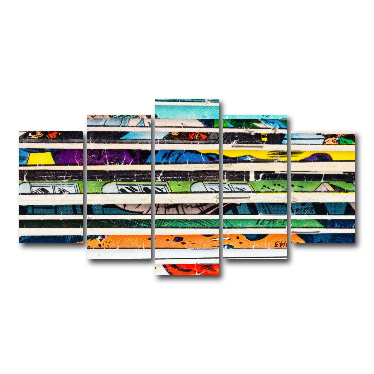 AUTO-MOCKUP WHITE | Comic Book Stack | 5 Piece | Gallery Wrap Canvas | group=5_normal